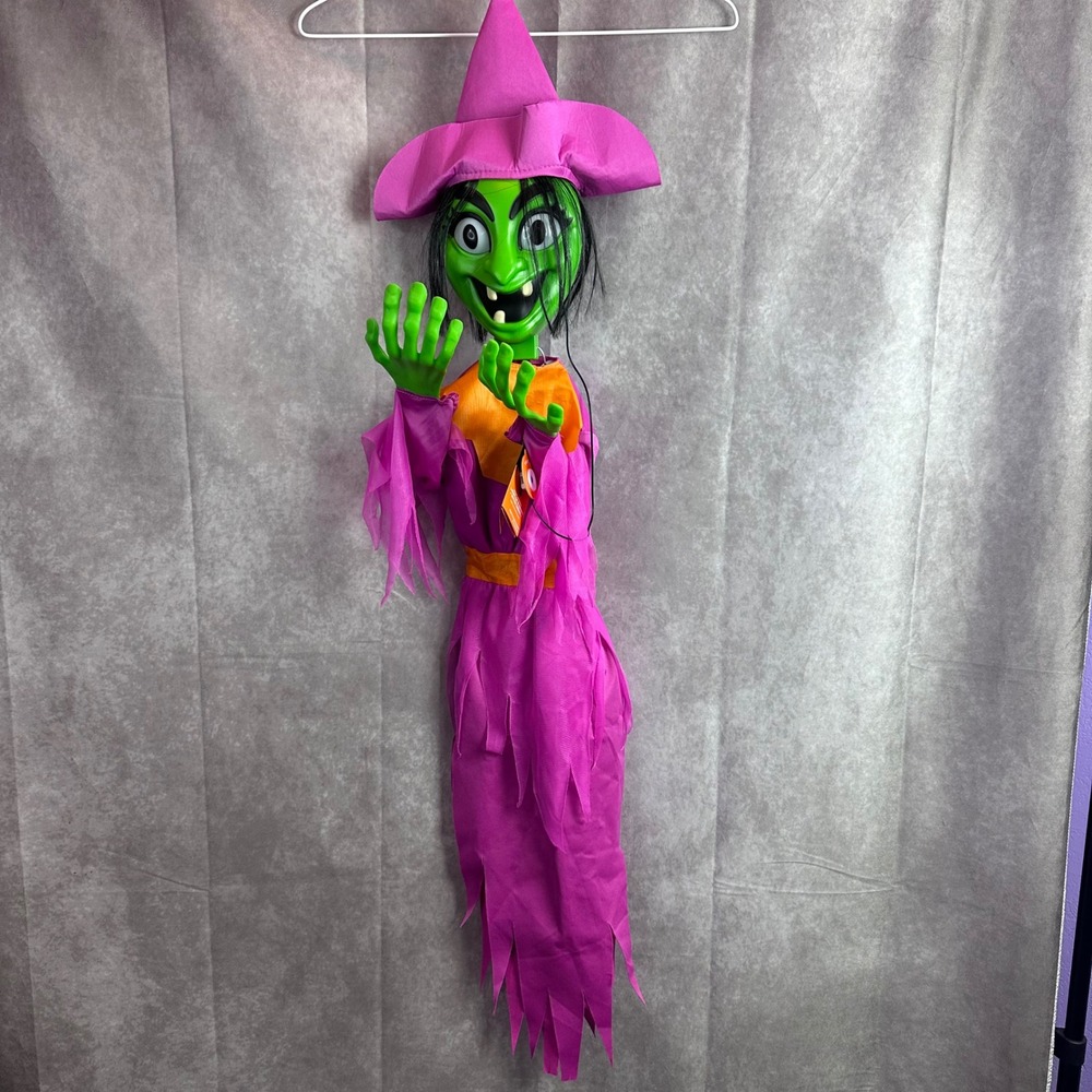 Target Halloween Hanging Animated Witch Purple Orange Green 240 43 6440 New